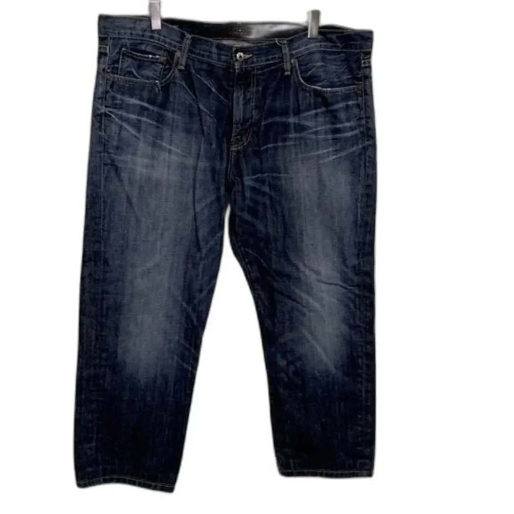 Lucky Brand 221 Men's Blue Denim Whiskered Original Straight Leg Jeans 40 X 27